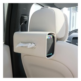 Car Tissue Holder, Ompellus Premium PU Leather Tissue Box Holder for Car Seat Back, Extra Large Tissue Box Cover Rectangle Fits for Regular Size Tissues (Beige)