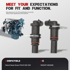 8929387 8929388 Camshaft & Crankshaft Position Sensor for 1994-2007 Detroit Diesel Series P/N 60 DDE S60 2PCS