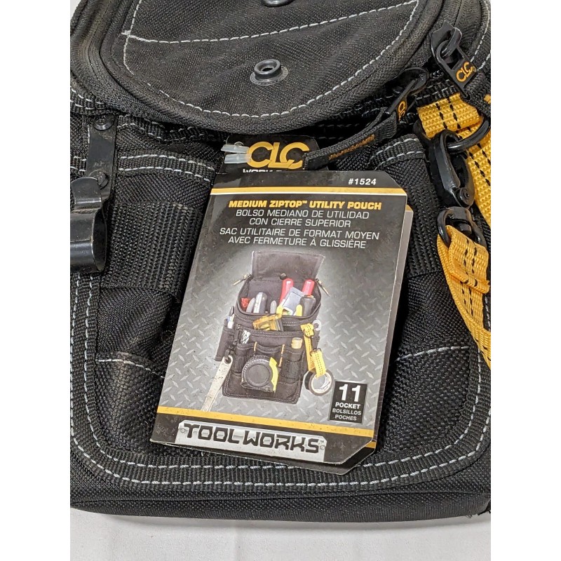 CLC Zippered Pouch: 11 Pockets, Polyester, Black 1524