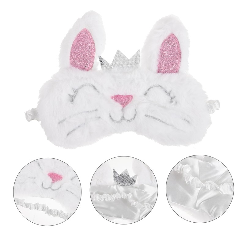 Ipetboom Sleep Mask Rabbit Design Soft Silk Eye Mask for