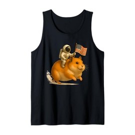 Space Hamster USA Ride, Funny Astronaut Patriot Meme Tank Top