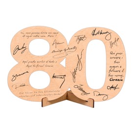 CUBIBOO ART Wooden Numbers 80 Years with Stand - Gifts for Men 80 Years - Gift Woman 80 Years - Gift for Grandma 80 Years