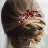 Lurrose Flower Bride Hair Side Comb Rhinestone Bridal Comb Barrette