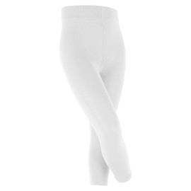 FALKE Girl's Cotton Touch Plain Leggings, White (White 2000), 7 Years (Manufacturer size: 122-128)