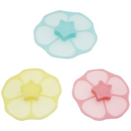 OZXNO 3 Pcs Petal Silicone Cup Covers Anti-dust Airtight Seal Silicone Cup Lids for Mugs Tea Cups Hot Cup Lids Coffee Cup