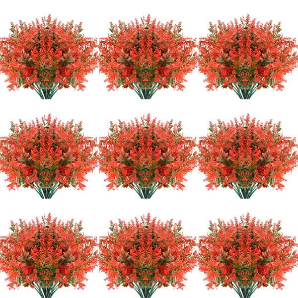 JEMONG 20 Bundles Artificial Lavender Flowers Outdoor UV Resistant Fake