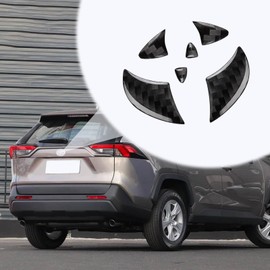 Bilisin Compatible with Rear Tailgate Insert Emblem Logo Carbon Fiber Emblem Badge Decal Cover Trim with Strong Adhesive for Toyota RAV4 2020-2024 Red