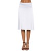 EXCHIC Women's Elastic Waist Plain A-Line Yoga Skirt - White,
