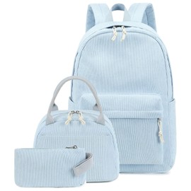 LEDAOU School Backpack Boys Teenagers Children Teenagers Girls Daypack Girls Leisure Backpack White Daisy Black Backpack, blue, L