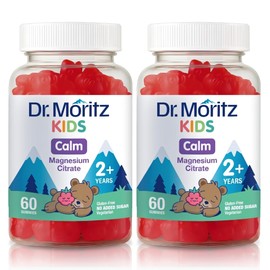 DR. MORITZ Gomitas de magnesio calmantes sin azúcar para niños y adultos - Gomitas de magnesio para niños sin OMG - Sabor a frambuesa - Paquete de 1 (