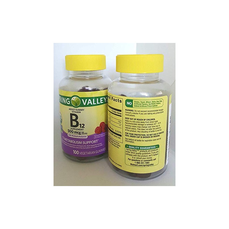 SPRING VALLEY B12, 500 MCG, 200 Gummies