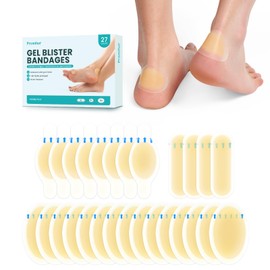 Hydrocolloid Gel Blister Bandages Pads - Promifun Blister Cushions - Water Resistant Hydrocolloid Bandage for Foot, Toe, Heel - Gel Blister Bandages for Prevention & Recovery (27 ct, Variety Pack)
