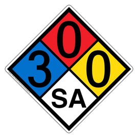 ComplianceSigns.com NFPA 704 3-0-0-Sa Sign, 10 in. Plastic for Hazmat, Made in the USA
