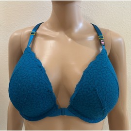 Victoria's Secret  Racerback  Push up Front Close Bue  Bra 34DD