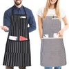 FunChaos 2 Pack Stripe Kitchen Cooking Apron, Adjustable Bib Apron
