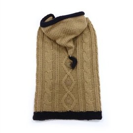 DOGO Tidy Cable Hoodie Dog Sweater - Beige (Small)