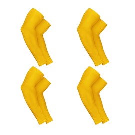 KUHNMARVIN 2 Pairs Arm Sleeves Compression UV Protection Cooling Sun Sleeves Tattoo Cover Up Basketball Arm Sleeves Football, 4pairs Yellow, one size fits most
