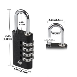 SISAV Combination Lock,4 Digit Gym Combination Padlock for School Lockers,Toolbox,Fence Gatev,Employee Locker(Black 1-pack)