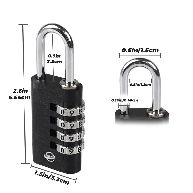 SISAV Combination Lock,4 Digit Gym Combination Padlock for School Lockers,Toolbox,Fence