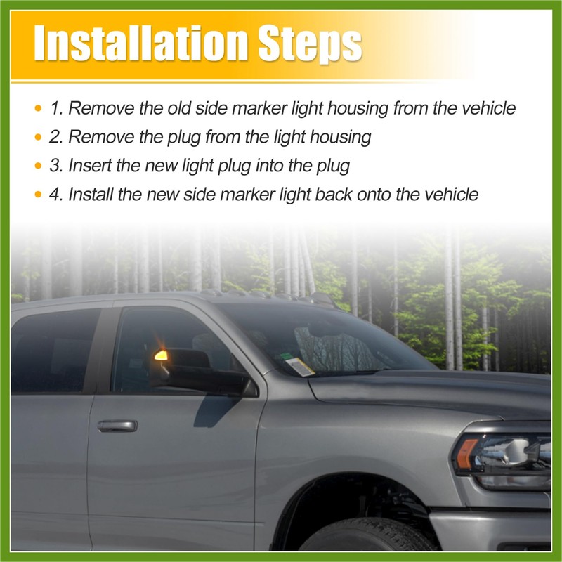 HOPESPANNER LED Side Mirror Turn Signal Indicator Light for Dodge