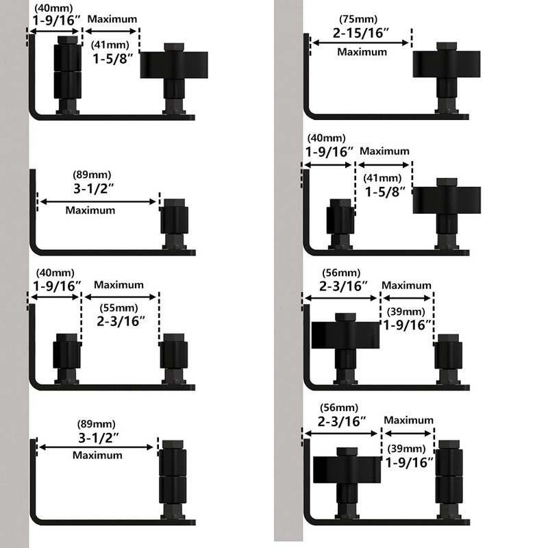 SKYSEN 2 Pack Barn Door Floor Guide Wall Mount Stay