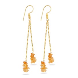 TGH Natural Citrine Chips Beads Crystals Drop Earring, Nuggets Chips Gemstone, Energy Healing Crystals, Birthday, Gift for Her, Valentine Day Gift (Citrine)