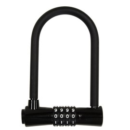 Wake Sangyo IB-153 U Lock Large Padlock, Black, 4.3 inches (110 mm), Security Gate Door, Motorcycle,