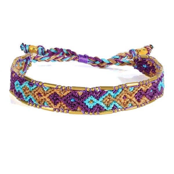 KELITCH Ethnic Bangle Bracelets Women Friendship Wrap Bracelets Hand-Braided Boho