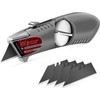 HAUTMEC Heavy-Duty Retractable Utility Knife, Aluminum Box Cutter with 3-Position