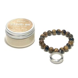 Pinch Me Pinch Me Therapy Dough Bracelet Combo - Holistic Aromatherapy Stress Relieving Putty C Bracelet + 3oz Dough Duo Scent Pack (Tiger Eye/Beach)