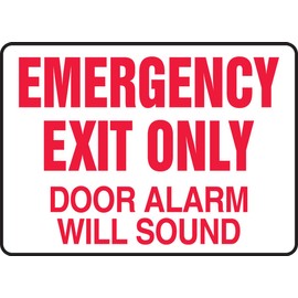 Accuform "Emergency Exit Only- Door Alarm Will Sound" Safety Sign, Aluma-Lite™, 7 x 10 Inches (MEXT591XL)