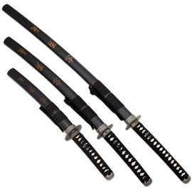 Snake Eye Tactical Two Tone 3 Piece Samurai Katana Set w/Free Sword Stand (9144)