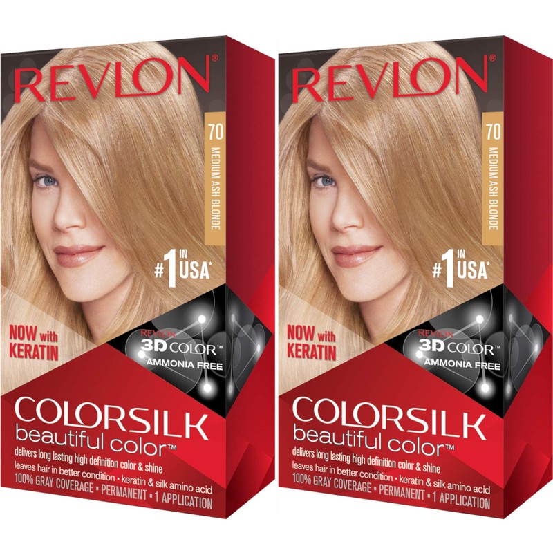 Revlon ColorSilk Hair Color 70 Medium Ash Blonde 1 Each