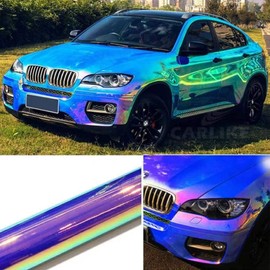 ASENDIWAY Holographic Rainbow Chrome Car Adhesive Vinyl Wrap Gloss Decal Sticker Film Sheet Air Bubble Free DIY Vinyl