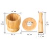 Bamboo Mortar and Pestle Set with Lid Spice Grinder Kitchen