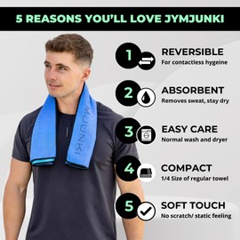Jymjunki Gym Towel for Workout. Large Size, Recycled Microfiber, Lightweight & Highly Absorbent Sports Towel, Yoga Sweat Towel for Women- Recommended Gifts for Fitness Freaks… (Green - 2 Pack)