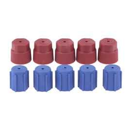 AC Dust Caps Compatible with 8V1 Thread R134a Cap 13mm & 16mm Air Conditioning Service AC System Charging Port Caps for Car Air-conditioning Replacement and Maintenance (5Red High & 5Blue Low) 10Pcs