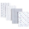 Luvable Friends Cotton Poly Flannel Burp Cloths Multipack, Boy Feathers