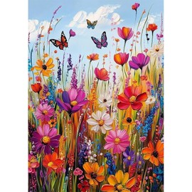 NEWENMO Wild Flower Diamond Painting Kits for Adults,5D Flowers Diamond Art Kits Adults,DIY Full Drill Crystal Embroidery Gifts,Diamond Art Craft,for Living Room Home Decor - 30x40cm