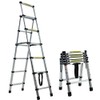 5+6 Steps(5.6ft + 6.6ft) Aluminum Telescoping Extension Ladder 330lbs Max