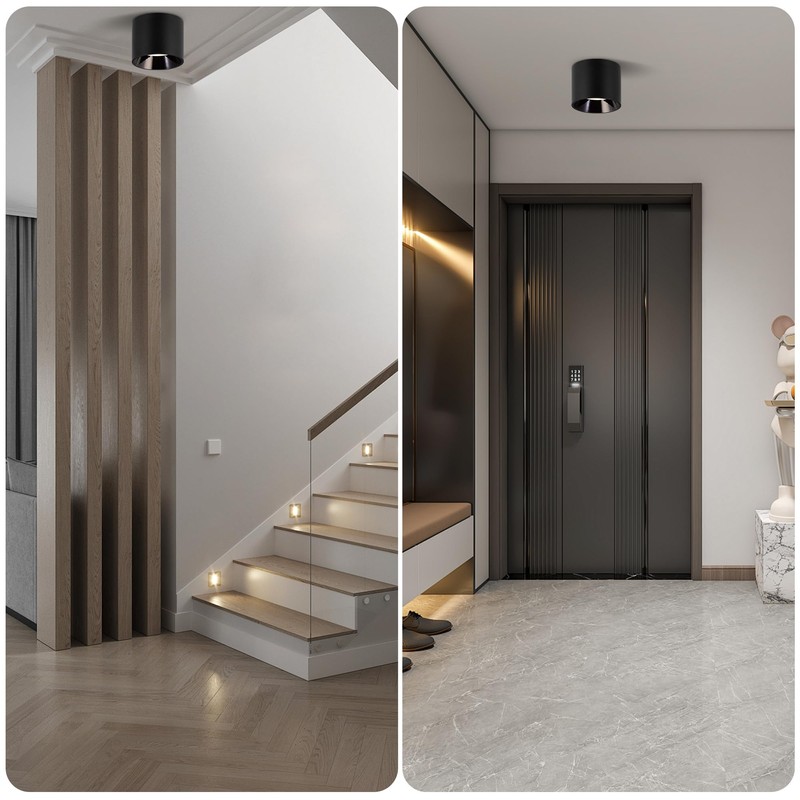 FNOESTY Flush Mount Ceiling Light Fixtures, 20W 4000K Dimmable Cylinder