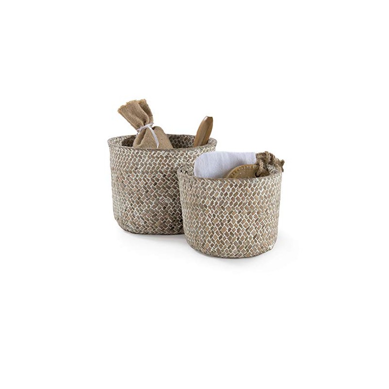 Compactor Mika Basket, Set of 2, White/Beige