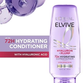 L'Oreal Paris Elvive Hyaluron Plump - Acondicionador hidratante para cabello deshidratado y seco infundido con complejo de cuidado de ácido hialurónic