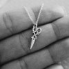 FashionJunkie4Life Sterling Silver Small Scissor Charm Necklace, 18" Chain, Hairstylist