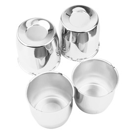 Rheedal 4Pcs 4.25inch Trailer Wheel Center Caps Push Thru 4.25" Bore 4.33" Tall for Wheel Rim, Chrome Silver Wheel Cover