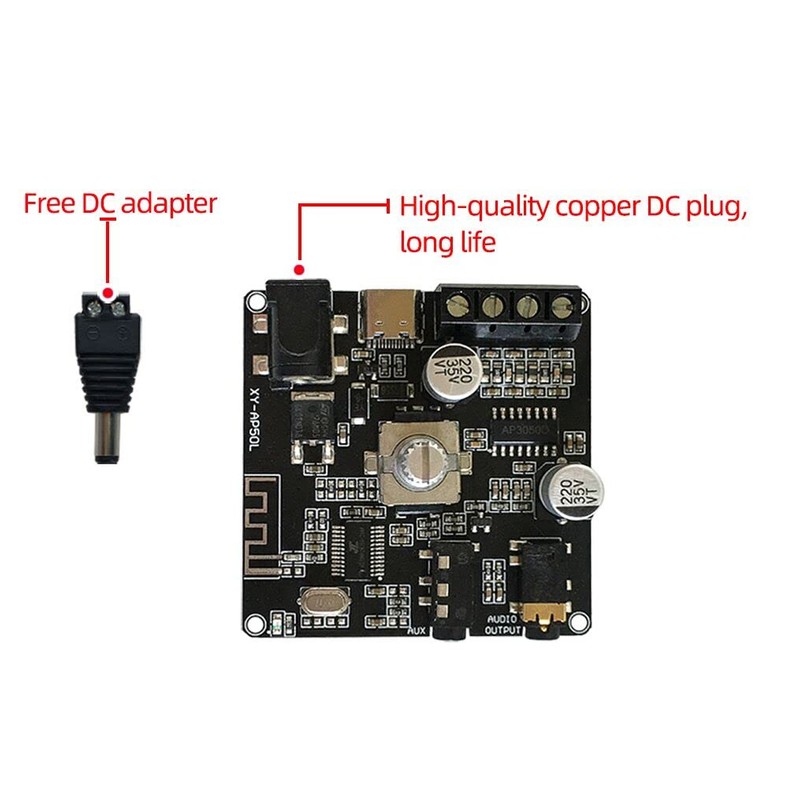 Fasizi 50wx2 mini bluetooth 5.0 wireless audio power digital amplifier