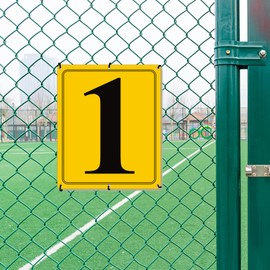i-CowFun Premium Metal Numbered Sign Outdoor Yellow, Reflective 12" x 10" Large Aluminum Number Signs for Parking Space, Tennis Court, Field, Warehouse, Aisle, Building, Dock, High Visibility, Weather-resistant, No Fade
