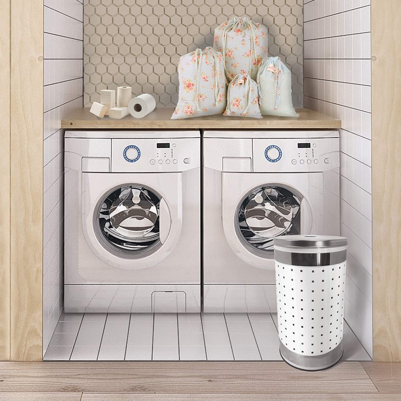 Stainless Steel Laundry Bin & Hamper | 46L Ventilated Stainless