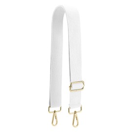 QIUTIMIY Canvas Adjustable Replacement Bag Strap, Wide Shoulder Bag Belt with Metal Swivel Hooks for Messenger Bag Handbag, Gold white