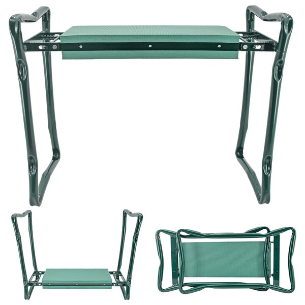 Arcadia Garden Products 1603 Folding Gardening Kneeler and Seat with Pad, Green